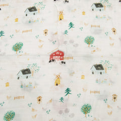 Fitted Muslin Crib Sheet - Farm Animals