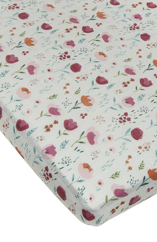 Fitted Muslin Crib Sheet - Rosey Bloom