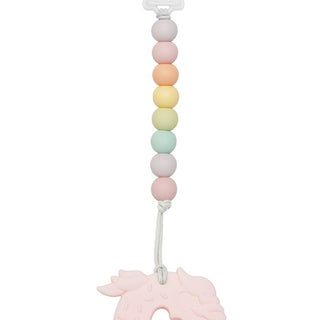Pink Unicorn Donut Silicone Teether Gem Set  - Cotton Candy