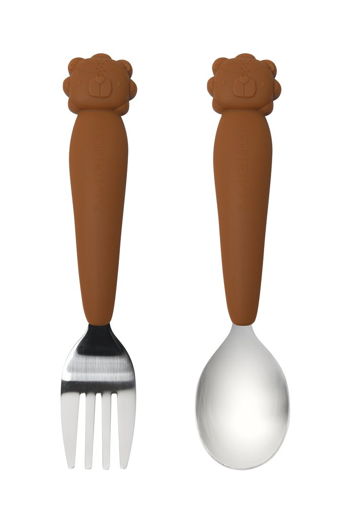 Kid's Spoon/Fork Set - Lion