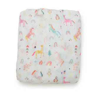 Fitted Muslin Crib Sheet - Unicorn Dream