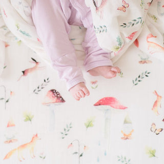 Fitted Muslin Crib Sheet - Woodland Gnome