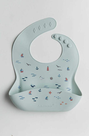 Silicone Bib Printed - Set Sail